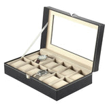 Practical 12 Grid Faux Leather Watch Display Box