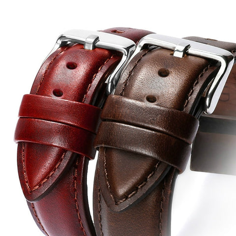 Genuine Leather Watchband Men Women