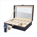 1/2/3/5/6/10/12 Grids PU Leather Watch Box