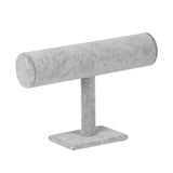 Black Velvet/Leather T Bar Jewelry Rack