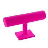 Black Velvet/Leather T Bar Jewelry Rack