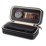 2 Grids PU Leather Travel Watch Storage