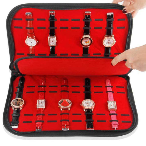 20 Slots/Grids Leather Watch Case